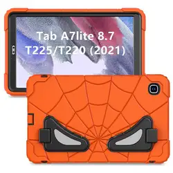 Durable Shockproof Spider Grip Case for 8.7 Tablets - Silicone + PC Protection (Orange and black)