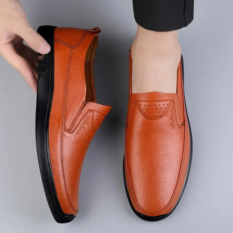 

Loafers Casual Men's Shoes Spring and Autumn New Fashion Genuine Leather Soft Bottom Leather Shoes Lazy
