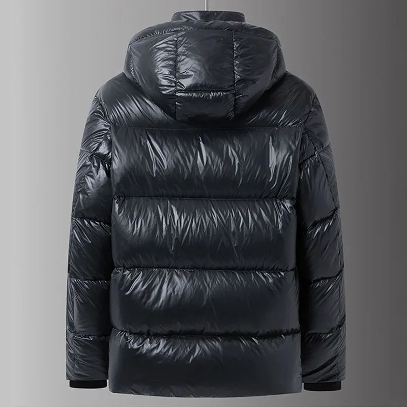 Winter Down Jacket Men Goose Coat For Men Waterproof Fashion Short Puffer Jacket Men Hood Black Luxury Brand Warm Feather Jacket