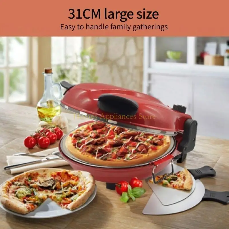 D0AB Space Saving Electric Pizza Oven Quick Heating Pizza Cooker with Viewing Window