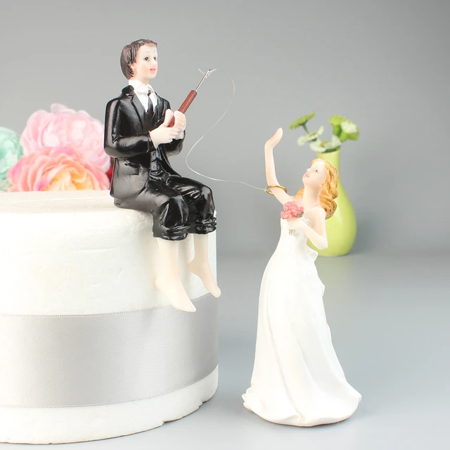 Fishing Wedding Cake Toppers Humorous