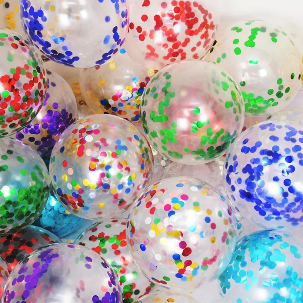 

24 pcs 12 Inch Confetti Sequin Balloon for Children's Festival Birthday Wedding Bridal Proposal Party Decoration Balloon