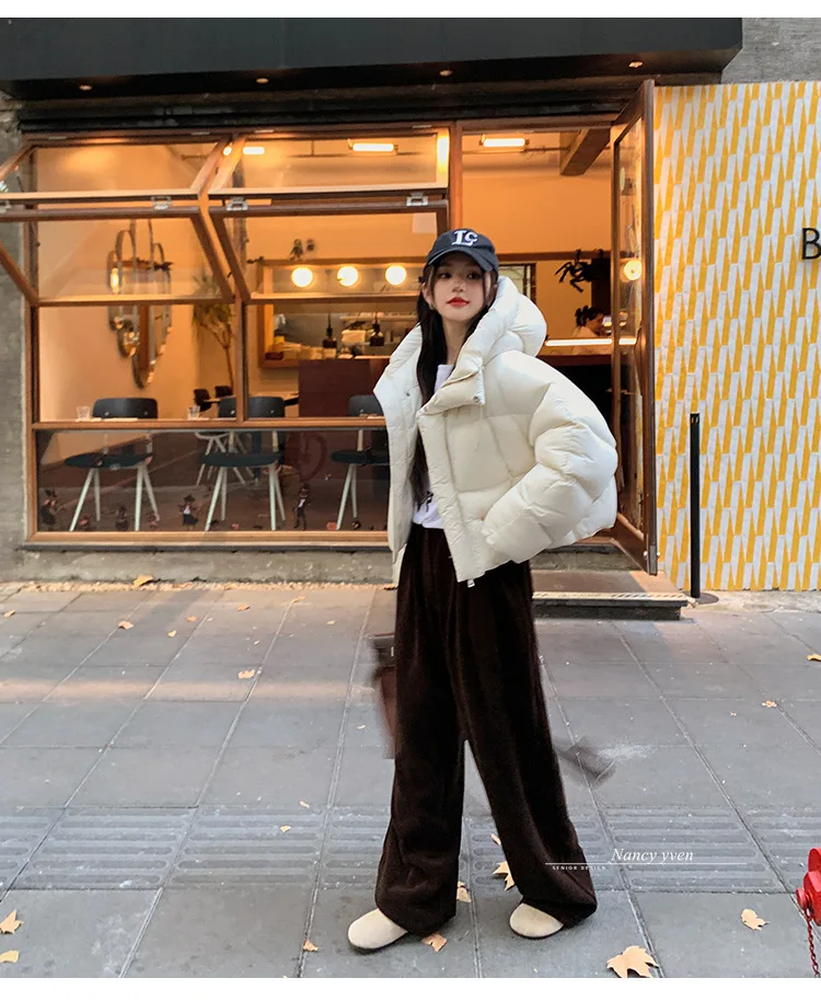 Warm Hooded High Quality Women Down Jacket Overcoat 2025 New Fashion Winter White Duck Down Thicken Short Women Down Jacket H213