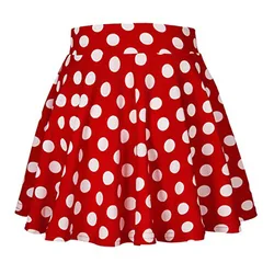Women Ladies Mini Girl Short Skirts Clothes Clothings Casual Polka Dot Leisure Print Red White Black A-Link Skirts Tutu Sundress