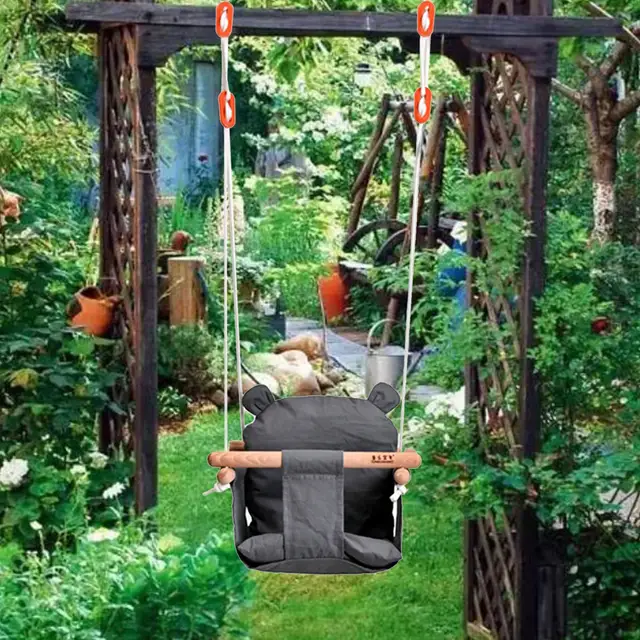 Toddler Swing Seat High Back Hanging Swing Seat Baby Swings for Backyard 2