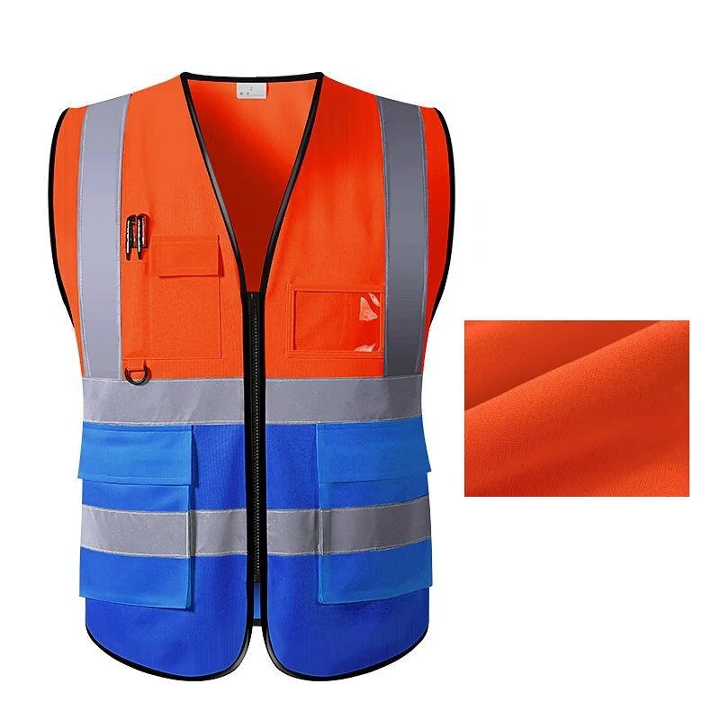 Breathable Reflective Vest Grid Type Multi-pocket for Traffic Railway Coal Miners Builders Running Sports Safety for Reflective Safety Vest