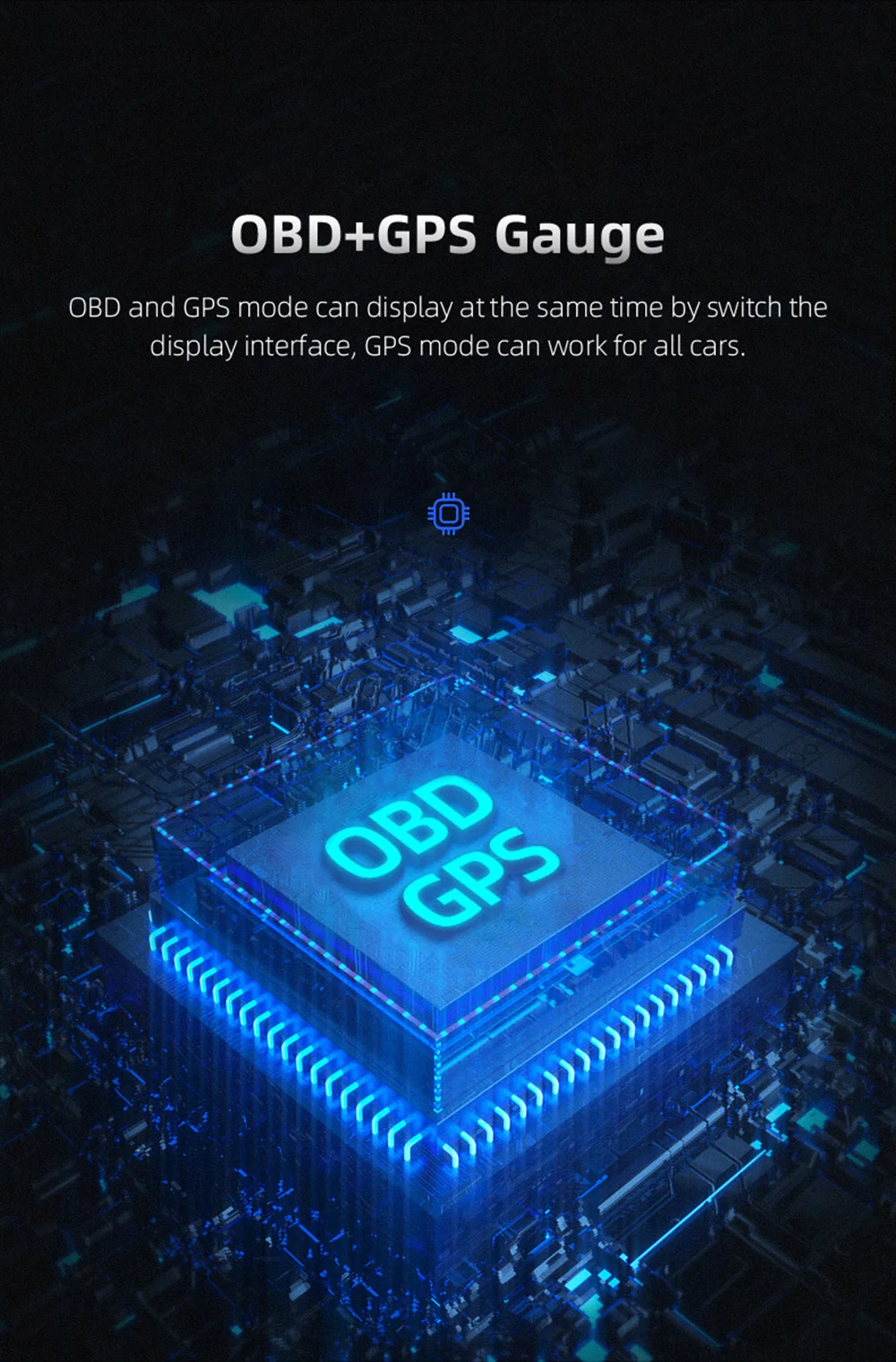 P8 Head UP Display OBD2 + GPS Bordcomputer RPM Turbo HUD Öldruck Wassertemperatur GPS Tacho Projektoren Autozubehör – Detail 4
