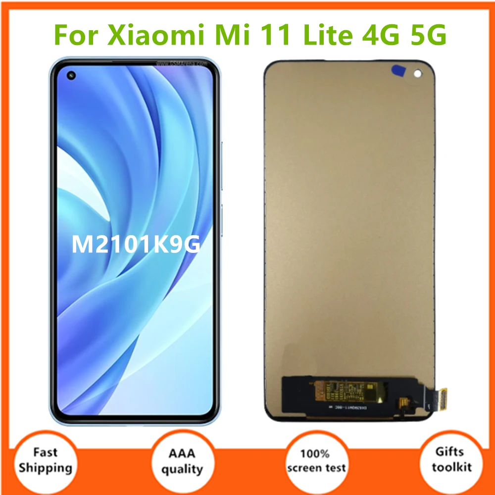 

Новый ЖК-дисплей 6,55 дюйма для Xiaomi Mi 11 Lite 4G 5G M2101K9G, сенсорный экран с дигитайзером в сборе для Mi 11 Lite, сменный ЖК-дисплей