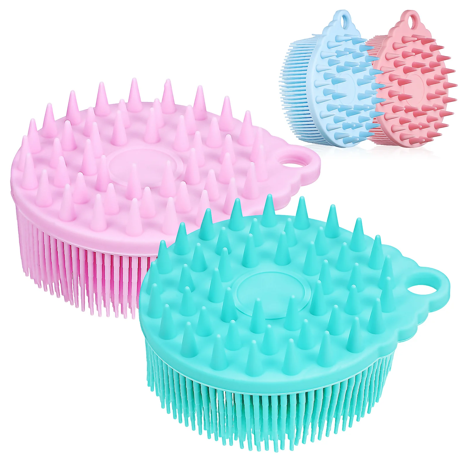 

4 Pcs Exfoliating Brush Silicone Shower For Body Wash Scrubber Scalp Massager Brushes Bath Silica Gel Exfoliate