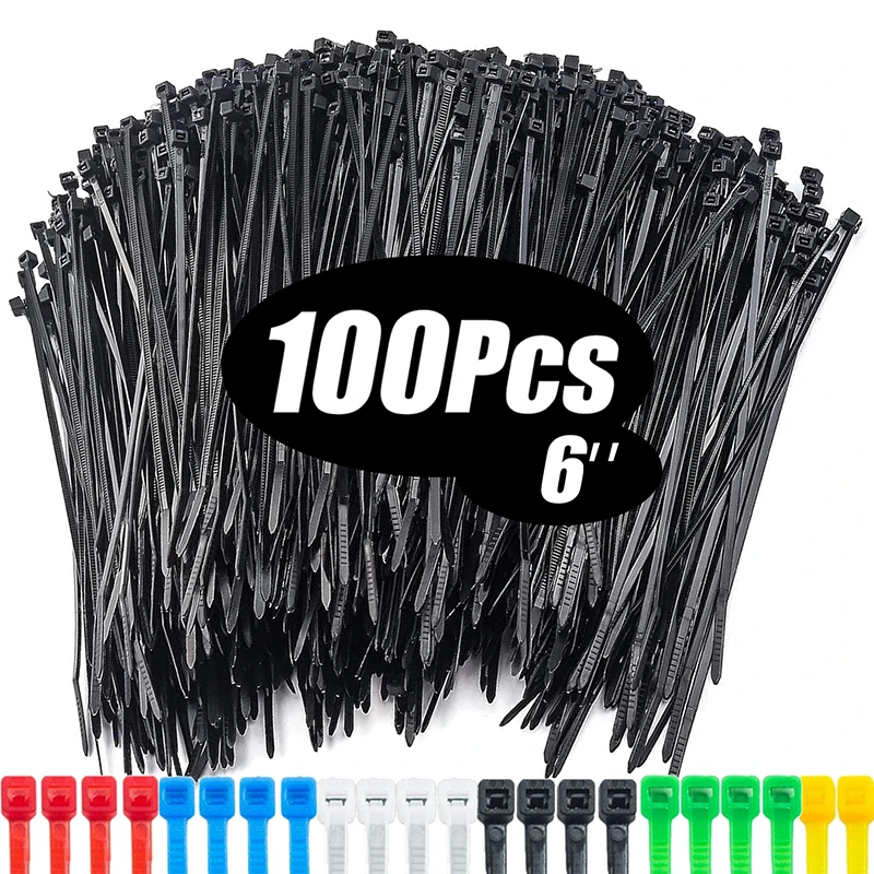 即日発送‼️ブラックボルト20パック 100Pcs Zip Ties 20CM Nylon Cable Tie Self Locking Premium