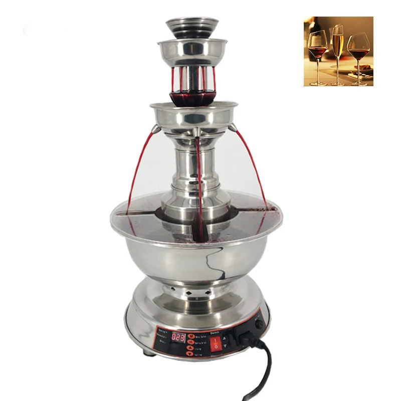 Electric Red Wine Fountain Machine Dispenser Quick Sobering Wine Decanter Pourer For Kitchen Party 3 Tier Juice Waterfall