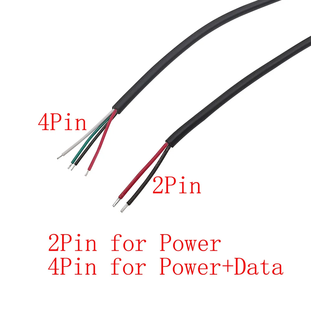 0.3m/1m/2m 5V USB Power Supply Cable 2/4 Pin USB 2.0 Type A Male Plug/Female Jack Wire Charger Charging Cord Extension Connector Wire Connectors