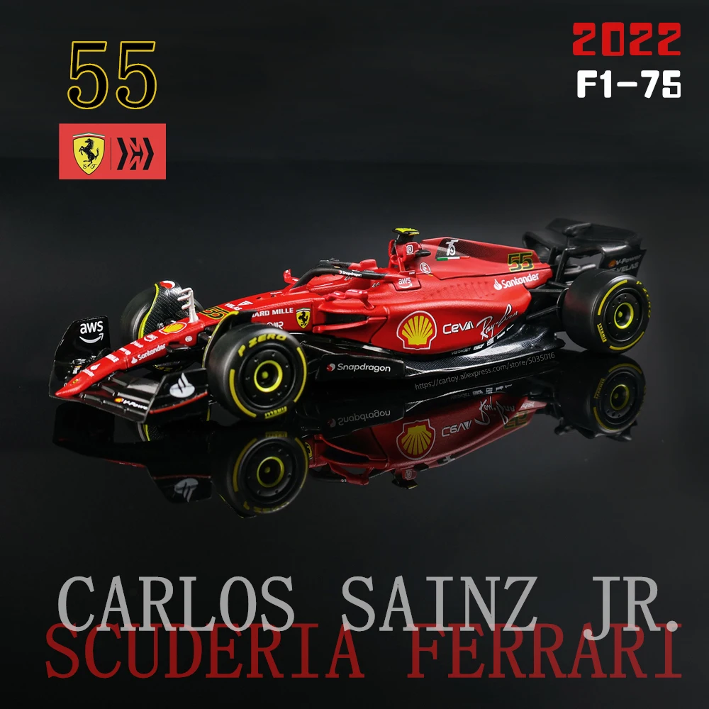 Bburago 1:43 Ultimo #55 Sainz 2022 F1 Scuderia Ferrari F1-75 #16 Leclerc Modello Di Auto Giocattolo In Lega Super Formula Modello Pressofuso