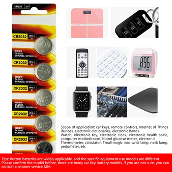 5PCS  PANASONIC CR2032 CR 2032 3V Lithium Battery For Watch Calculator Clock Remote Control Toys Button Coins Cell Original 1