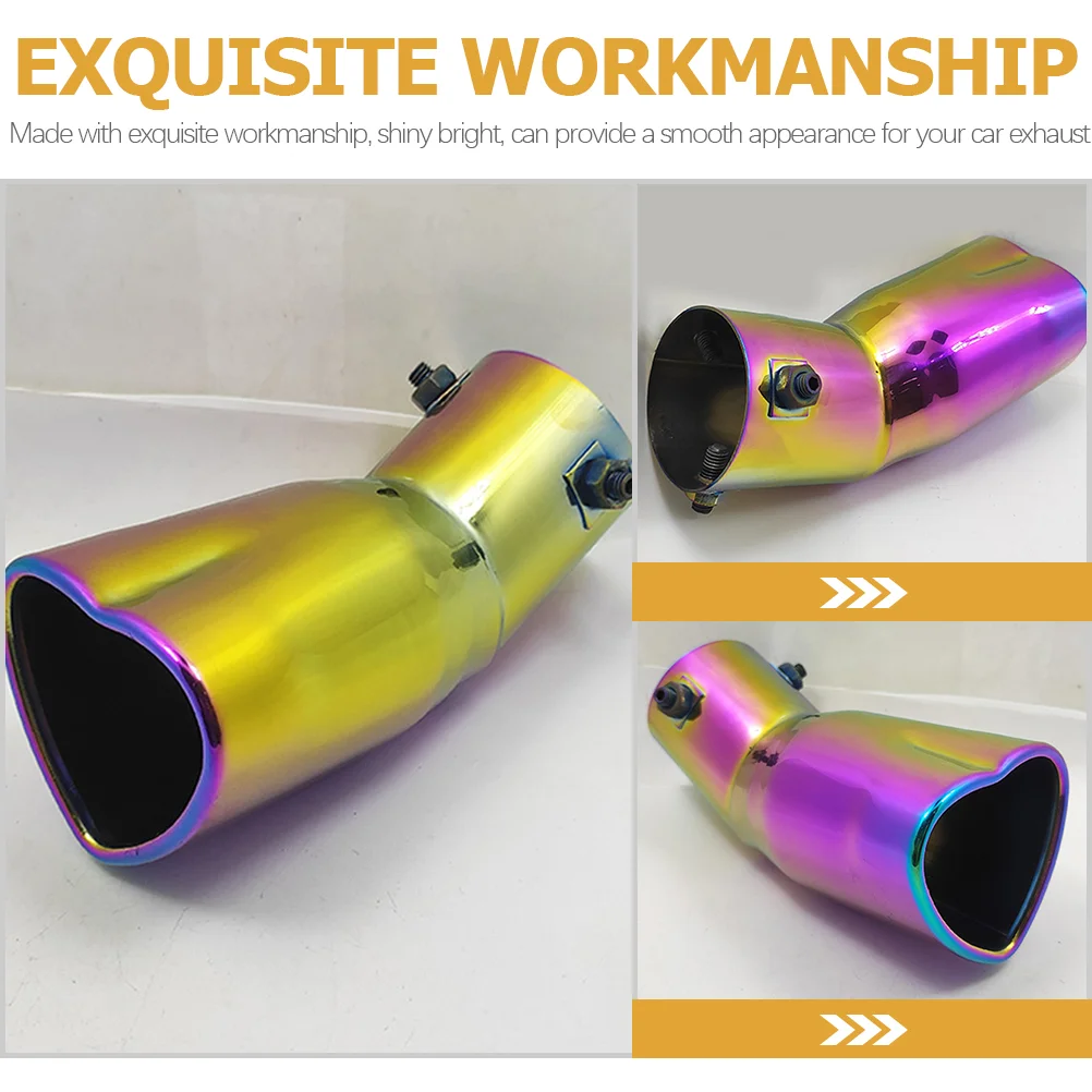 Cars Exhaust Tips Exterior Accessories for Women Heart Shaped Muffler Stainless Steel Heart-shaped Trailer Door Bumper Truck