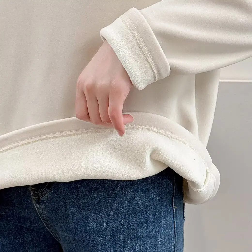 XXXXL Fashion Plus Size Women's T-Shirt New Autumn And Winter With Warm Fleece And Thickened Printed Letters Tops 2453