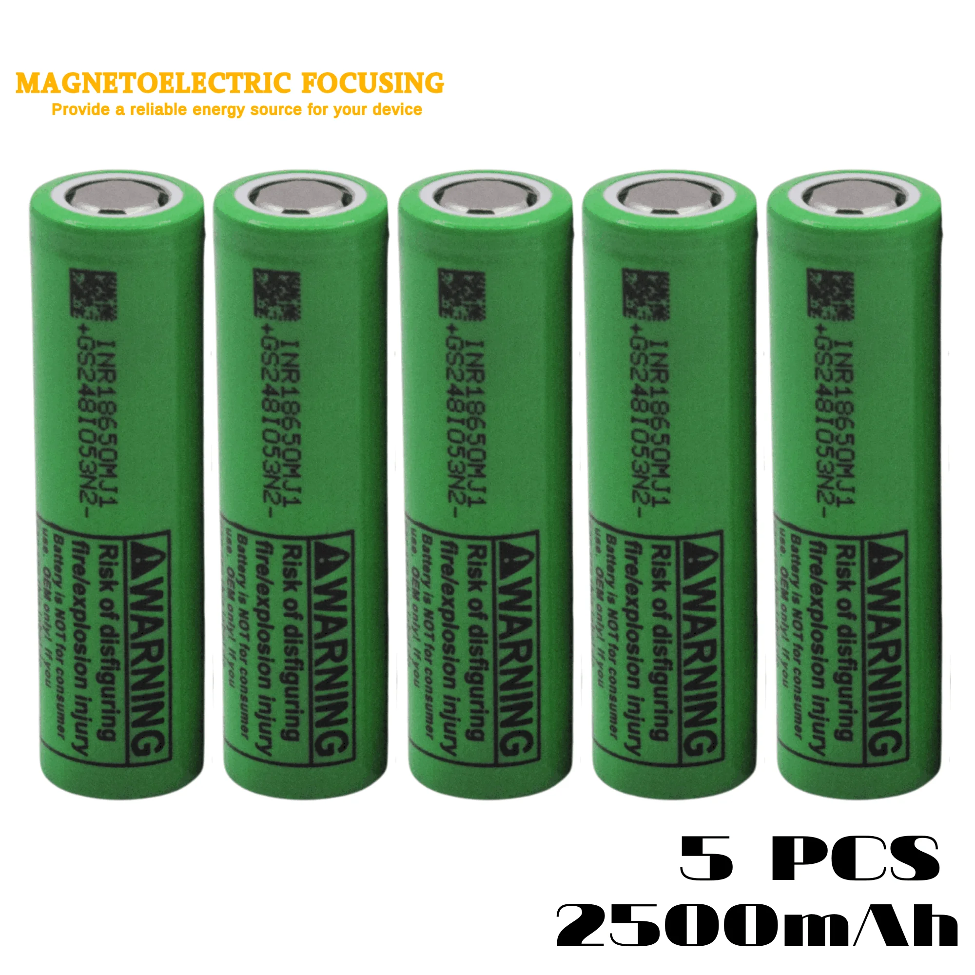 

INR18650MJ1 Battery High Capacity 2500mAh High Discharge 20A Rechargeable Battery for Tools, Screwdrivers, Flashlights, and Toys