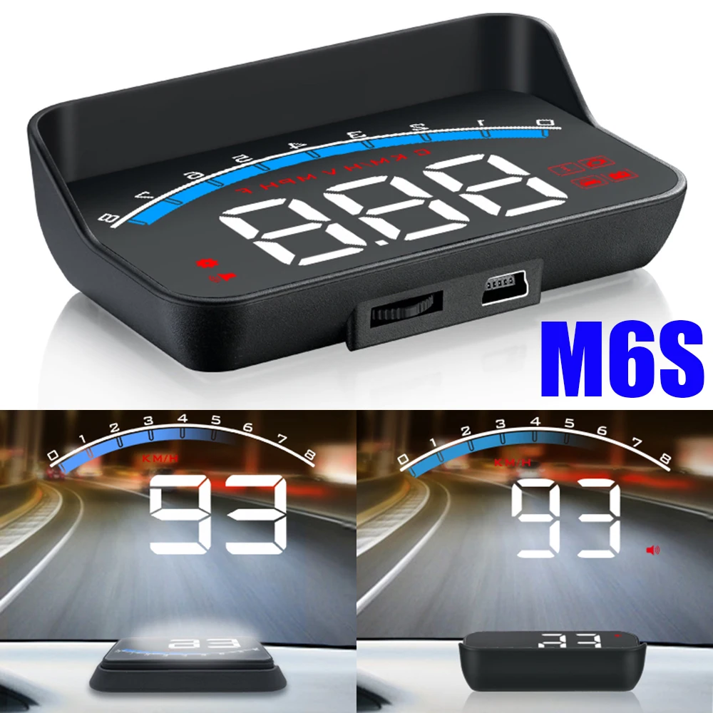 Проектор на лобовое стекло M6S проектор на лобовое стекло M6S автомобильные аксессуары цифровой сигнал безопасности дисплей на лобовое стекло OBD2 спидометр