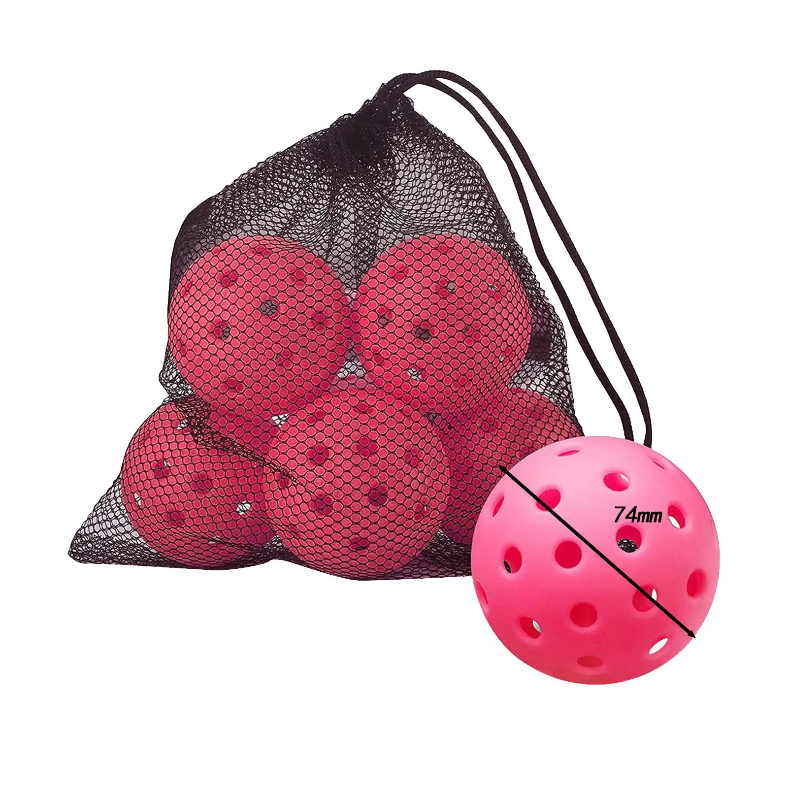 6x Pickleball Balls 40 Holes Small Precisely Drilled Durable Lightweight Pickleball Practice Balls for Sports Indoor Game Indoor