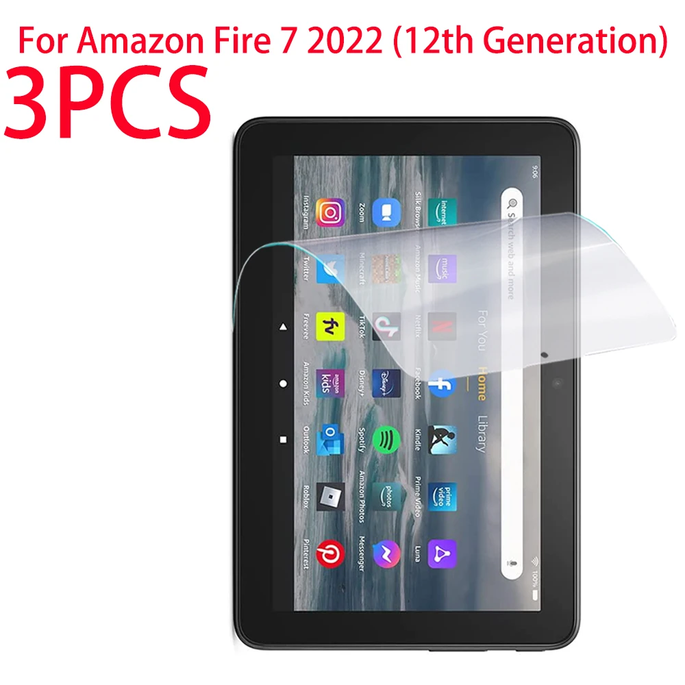 

Мягкая защитная пленка для экрана из ПЭТ для Amazon Kindle Fire 7 2022 12-го поколения 7 фотоэлементов для нового Fire 7, 3 упаковки
