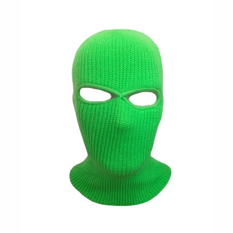 Unisex 2 holes Tactic beanie hat Balaclava Men women custom protective neck mask knitted hat Solid elastic cap gorras