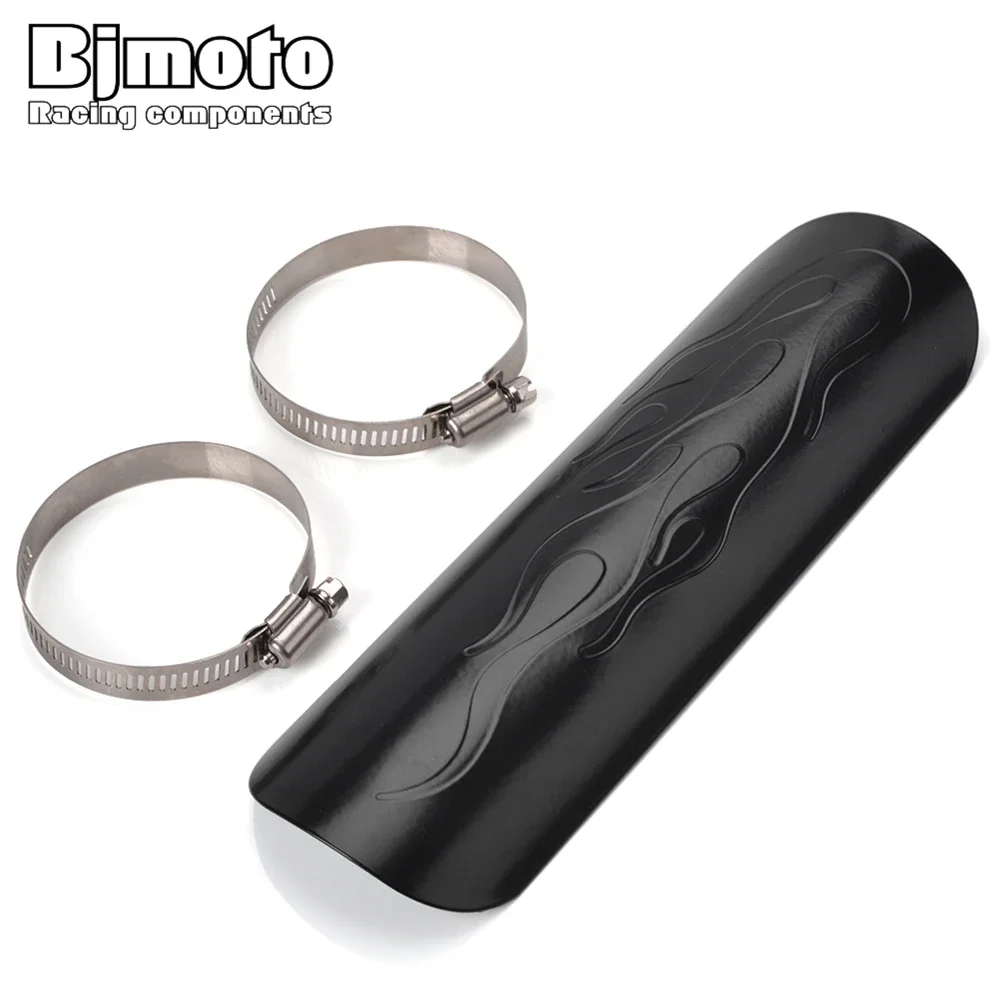 

Motorcycle Flame Exhaust Pipe Heat Insulation Shield For Chopper Yamaha Thermal Insulation Cover Chrome Motorbike