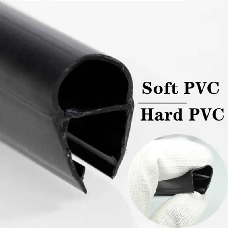 Black shower screen seal strip for 6mm-12mm Glass pvc bath shower Door bottom Sweep Waterproof Window Weatherstrip Glue-free door seal strip sealing strip tape window seal strip rubber seal strip shower door seal waterproof tape silicone seal strip