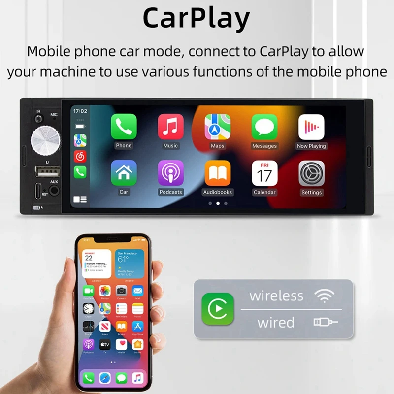 2G+64G 6.36In Car Multimedia Player Carplay Or Android Auto Car Mounted Android Gps Navigation Wif Bluetooth Radio