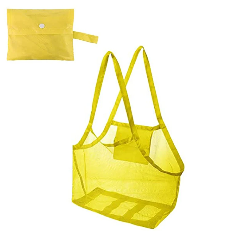 Children's Portable Mesh Beach Bag - Large Storage for Toys, Towels, and Cosmetics