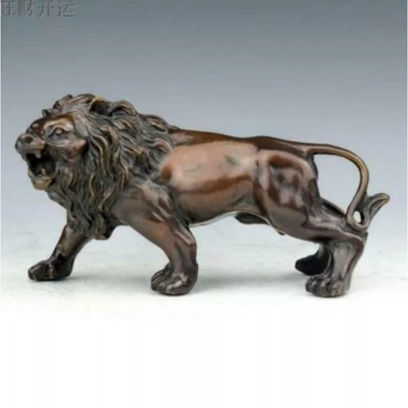 

Chinese antique handmade copper statue fengshui luy lion