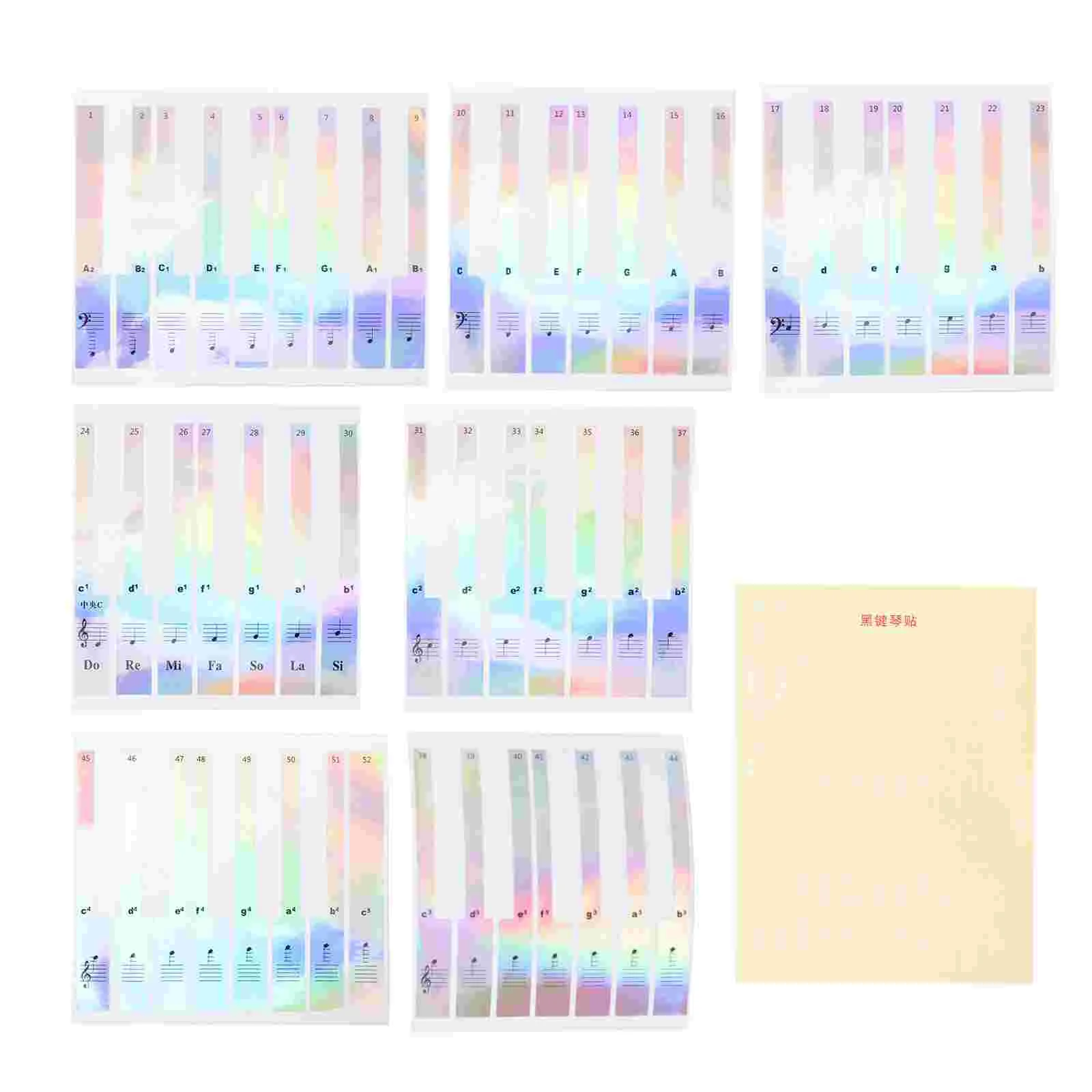 

Piano Stickers Music Sheet Notes Silicon Accessories Key Removable Keyboard Letters Electronic Musical