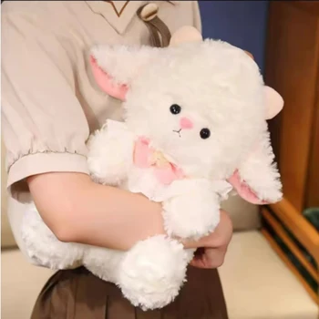 25cm Cute Cartoon Birthday Hat Princess Sheep Fluffy Simulation Lamb Plush Toy Cute Kawaii Animal Fluffty Doll Birthday Gift 4