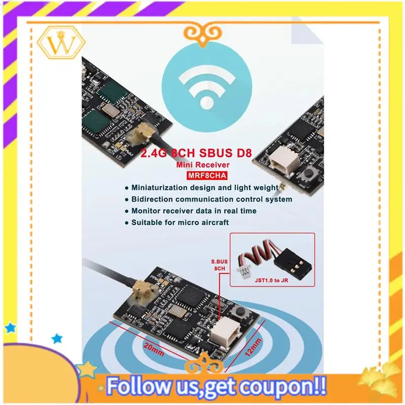 Latest-MRF8CHA 2.4G AGF For Frsky 8CH Output SBUS Mini D8 Receiver Module