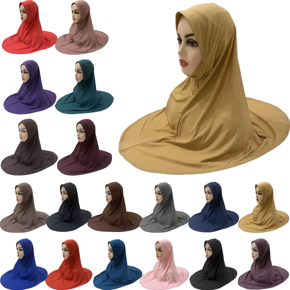 

Muslim Women Hijab Khimar Instant Scarf One Piece Amira Islamic Headscarf Wrap Turban Pull On Ready Made To Wear Headwear Cap