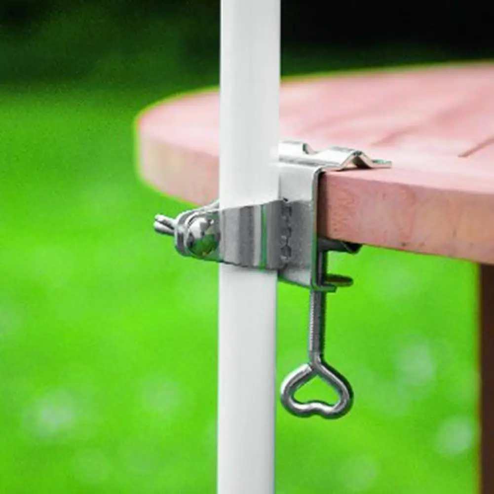 Table Umbrella Holder Clamp Useful Adjustable Table Umbrella Clamp Garden Windproof Parasol Stand for Balcony