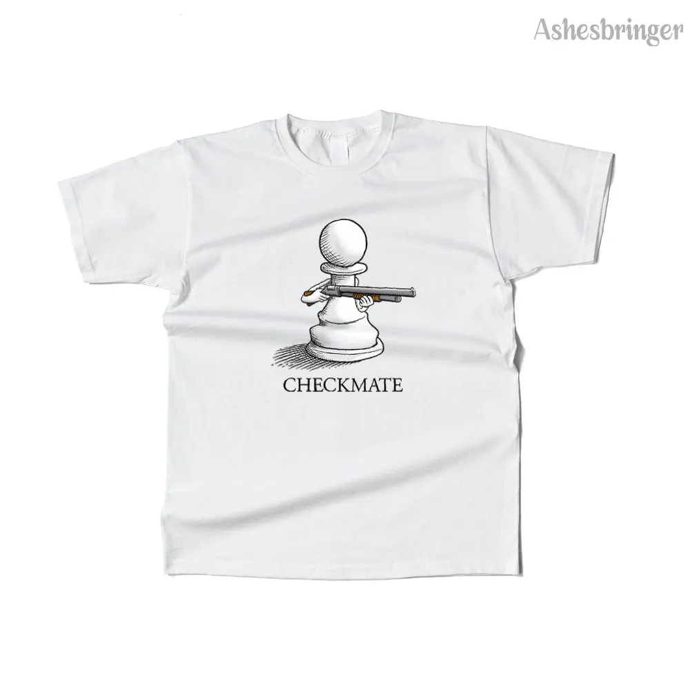 Herren Baumwolle Schachmatt Grafik Schach Lustiges T-Shirt Street Casual Style T-Shirt für Männer und Frauen