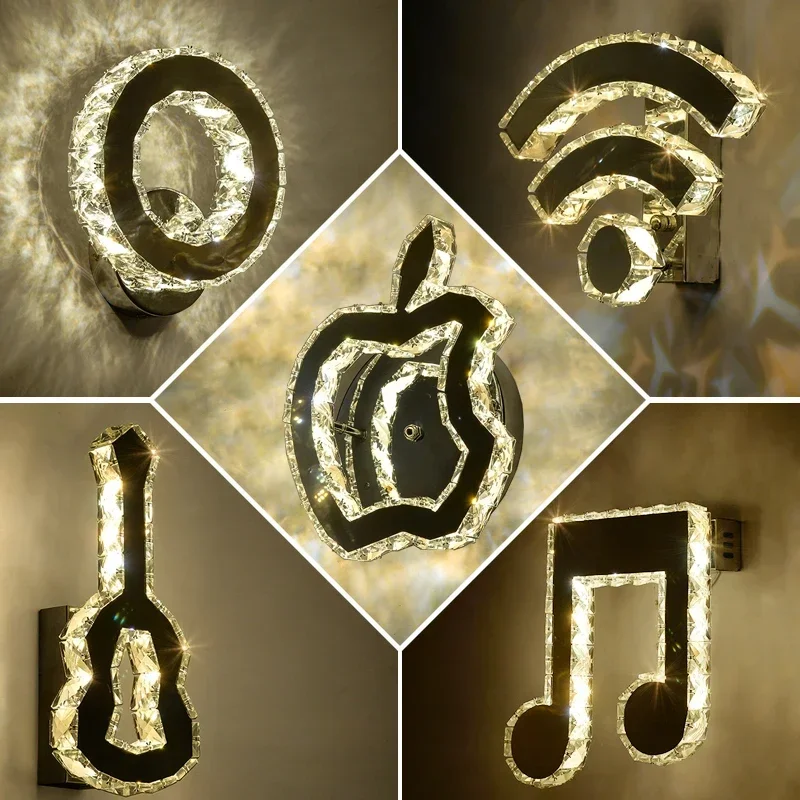 

Nordic Crystal Wall Lamps Wifi Wall Light for Bedroom Bathroom Living Room Bathroom Mirror Light Decor Wall Lighting Fixtures