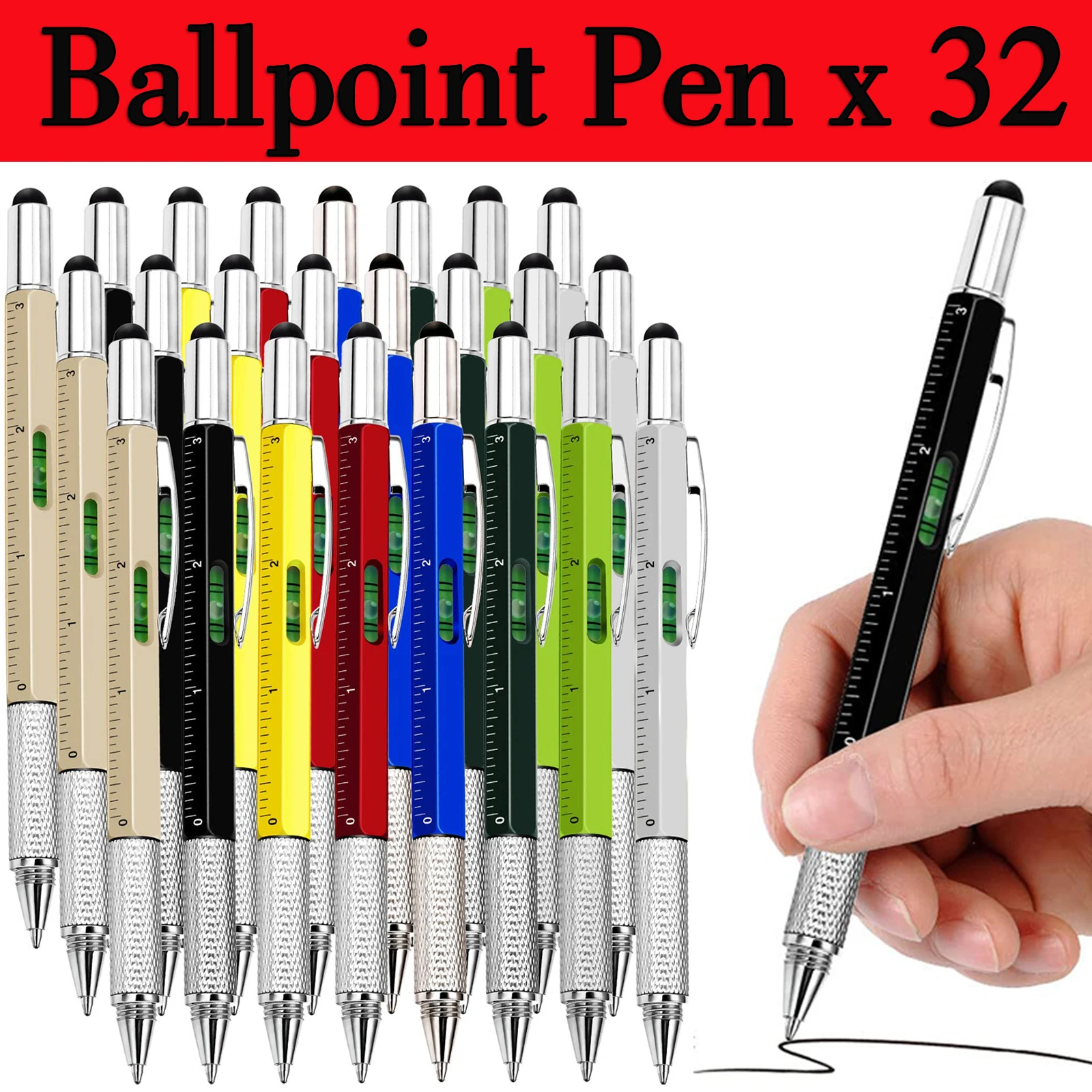 다기능 바이로스 휴대용 도구 측정 기술 눈금자 스크루 드라이버, 터치 스크린 스타일러스 스피릿 레벨, 32 개