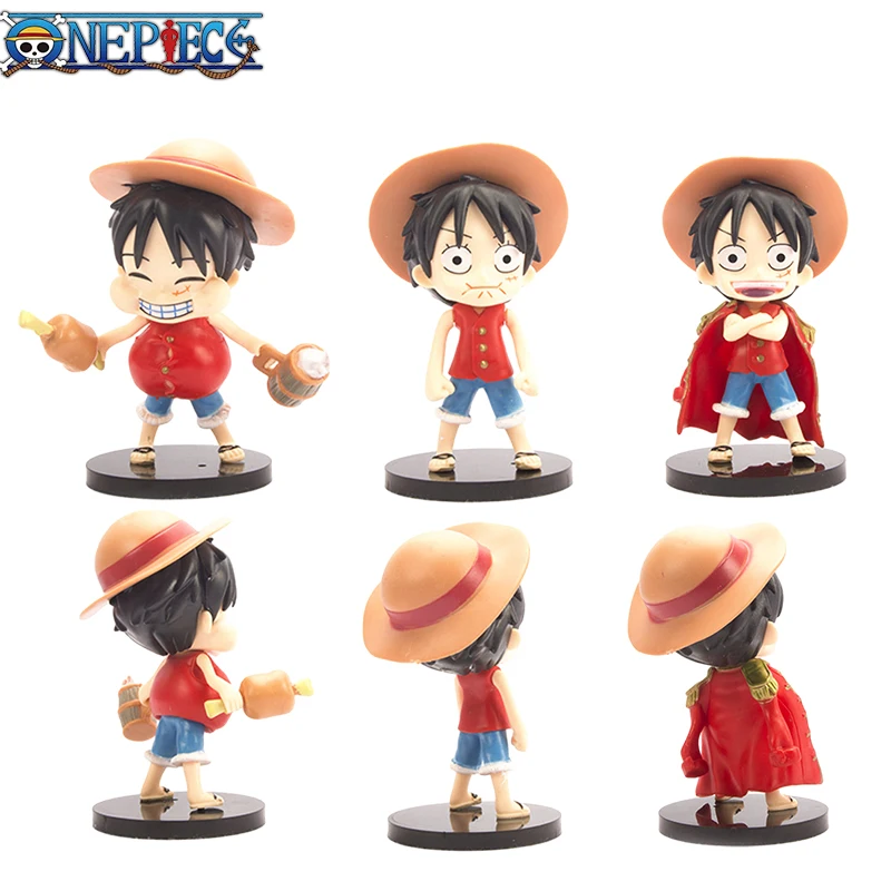 

3pcs One Piece Anime Figure Mini Kawaii Luffy Cute Version Action Figure Pvc Statue Model Doll Collectible Ornament Toys Gifts