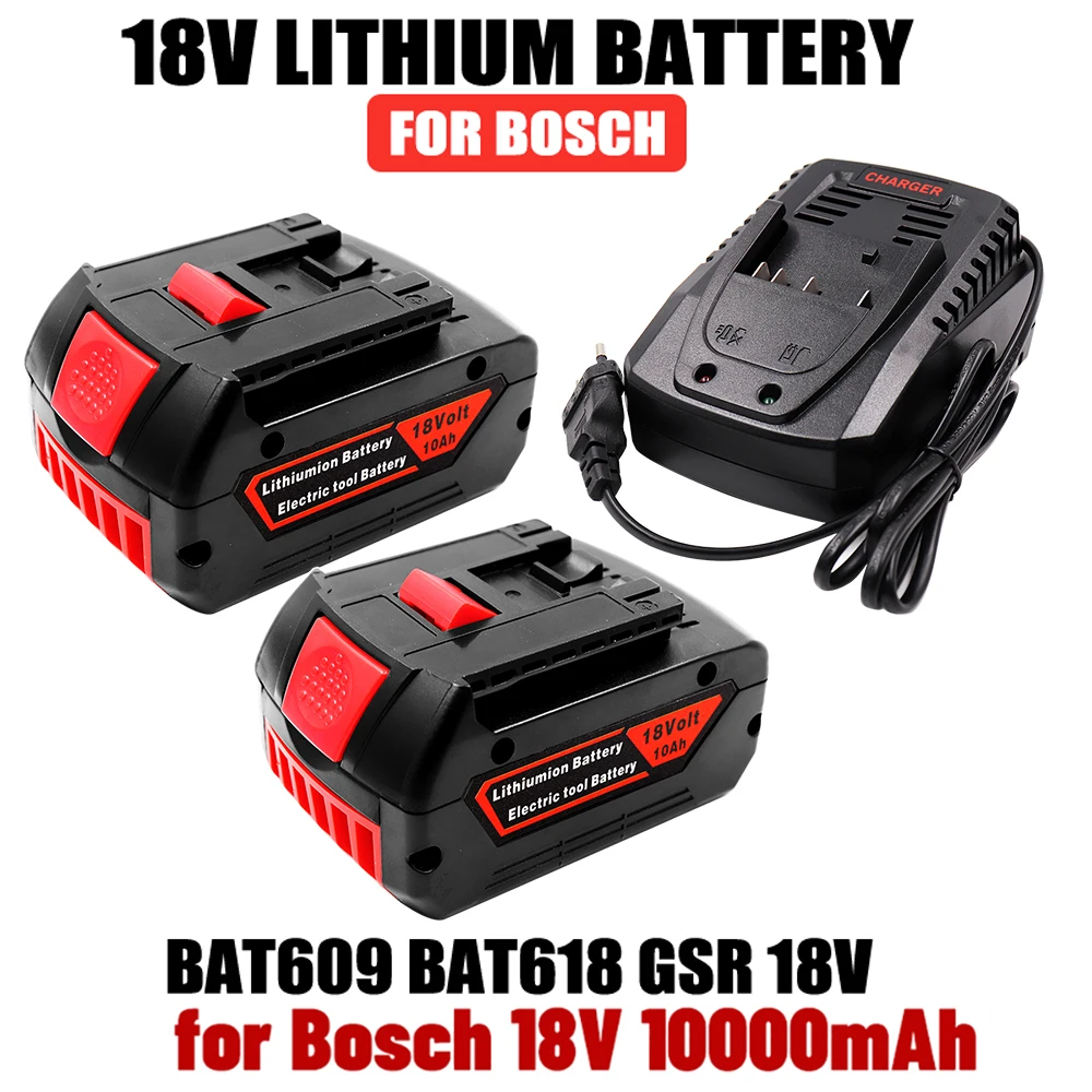 

100% Original 18V 10.0A Lithium Ion Rechargeable Battery for Bosch 10000mah Spare Power Tools Portable Replacement Indicator