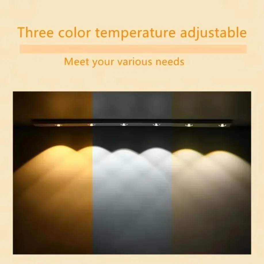 LED Night Light LED 3 Color Dimmable Motion Sensor Night Light For Kitchen Wardrobe Cabinet Lighting 30CM/40CM/50CM/60CM USB Rechargeable Lamp
