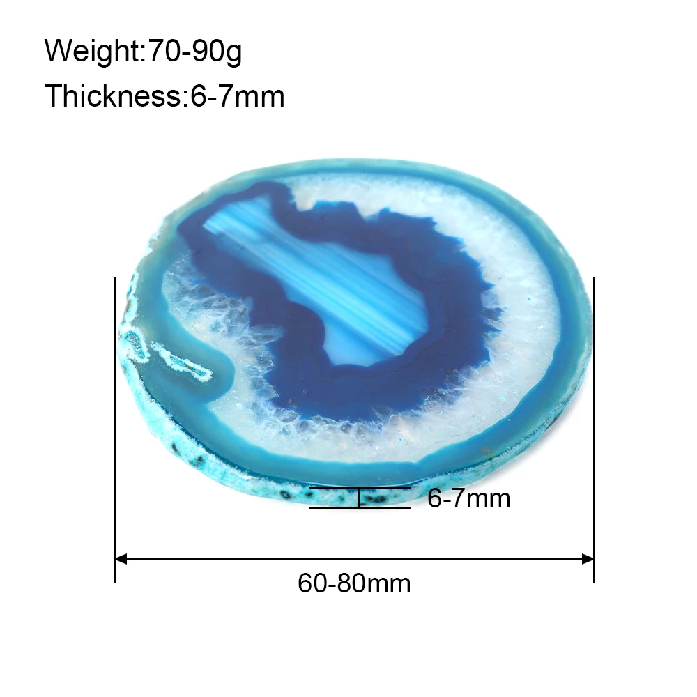Nordic Natural Agate Stone Flake Texture Transparent Multi-color Coaster Insulation Pad Jewelry Display Tray 6