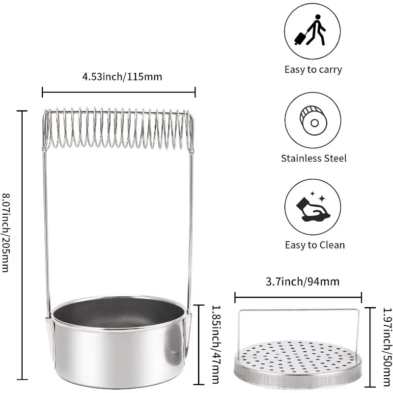 1Pc Portable Artist Brush Washer,stainless Steel Paint Brush Cleaner with Wash Tank, Removable Screen and Brush Holder