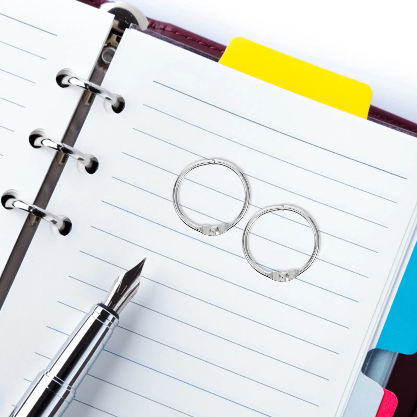 100개 금속 바인더 링 DIY 공예 책 제본, 루즈리프 정리, 스크랩북, 플래시 카드, 키체인 링, 바인더 용품