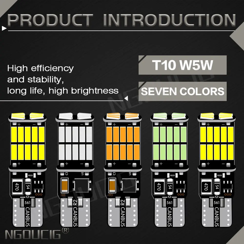 NGOUCIG   ȣ , 1x  Ʈ, T10 W5W BAX9S BAY9S H6W H21W LED , WY5W 194 T4W BA9S 26smd 4014, 6000K