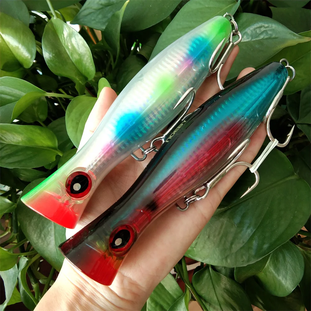 Noeby 2Pcs Popper Fishing Lure 120Mm 43G 160Mm 78G Topwater Wobblers Saltwater Artificial Hard Bait Per Gt Fishing Tackle