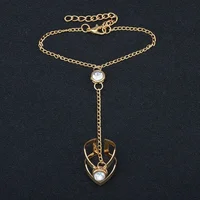Bohemia Punk Link Chain Ring Connected Bracelet 4