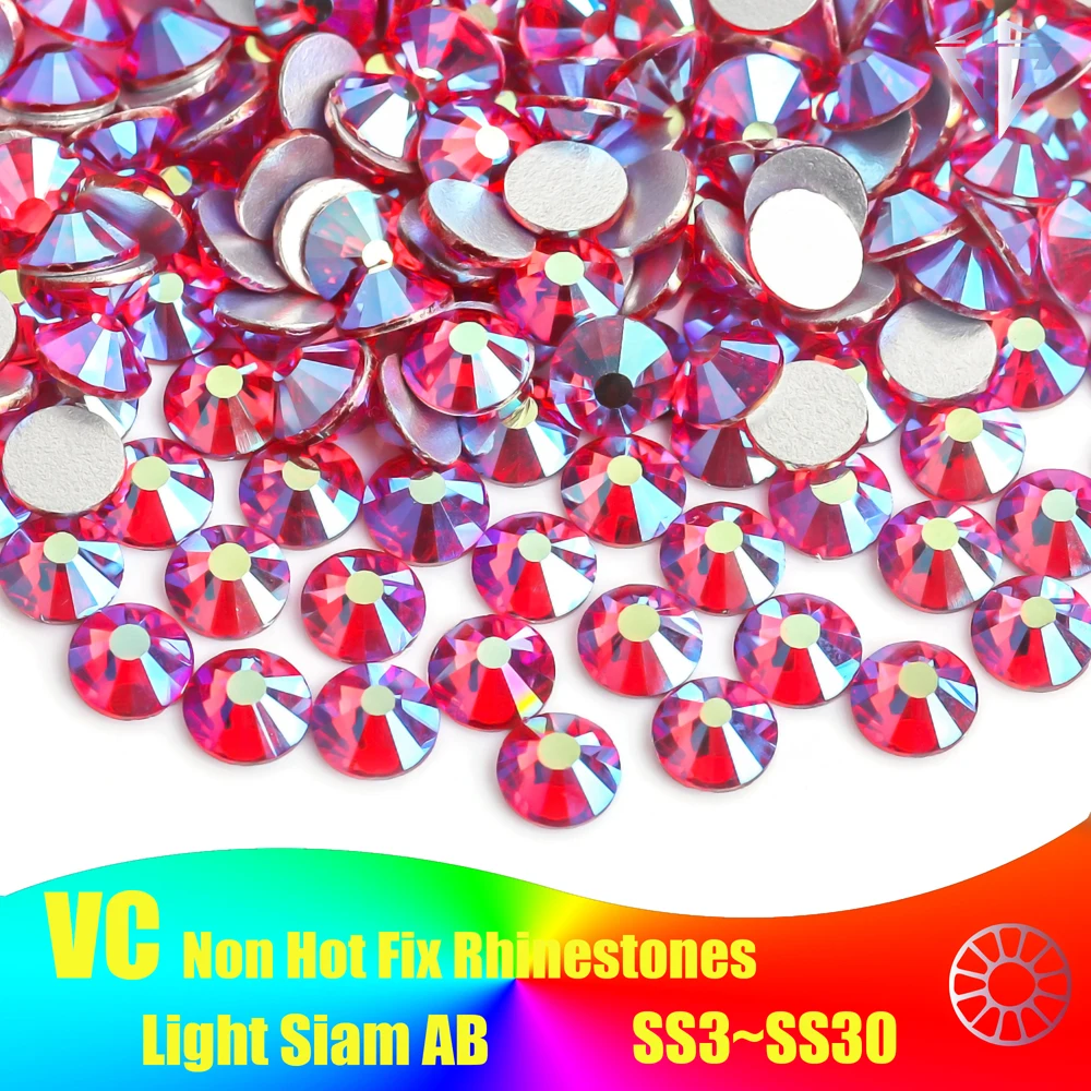 Alle Größen Light Siam AB Rot DIY Nageldekoration Nicht-Hotfix Strass Flachsteine für Kleidung DIY Y3129