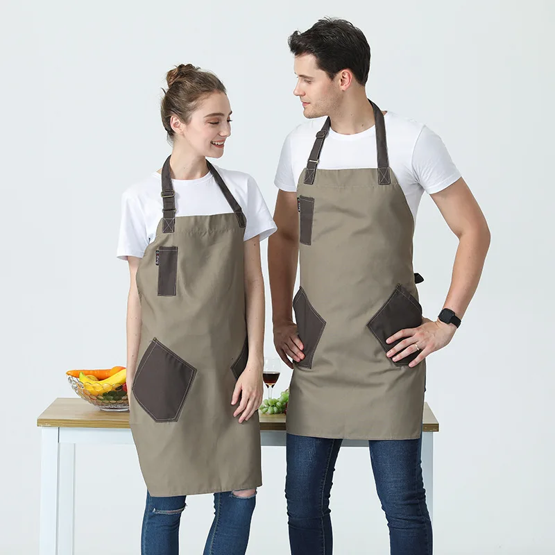 C835 Canvas Apron Milk Tea Coffee Hot Pot Shop Kitchen Restaurant Manicure Korean Fashion Overalls Painting Apron Manicure Wear