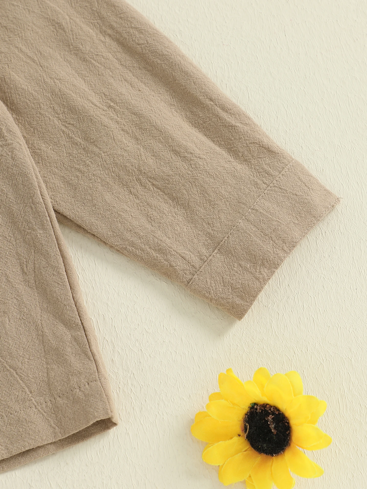 قمصان للأولاد الصغار من عمر 2 إلى 7 سنوات بلون سادة وأكمام طويلة وأزرار سفلية وطية صدر السترة للأطفال الصغار ملابس ربيع الخريف